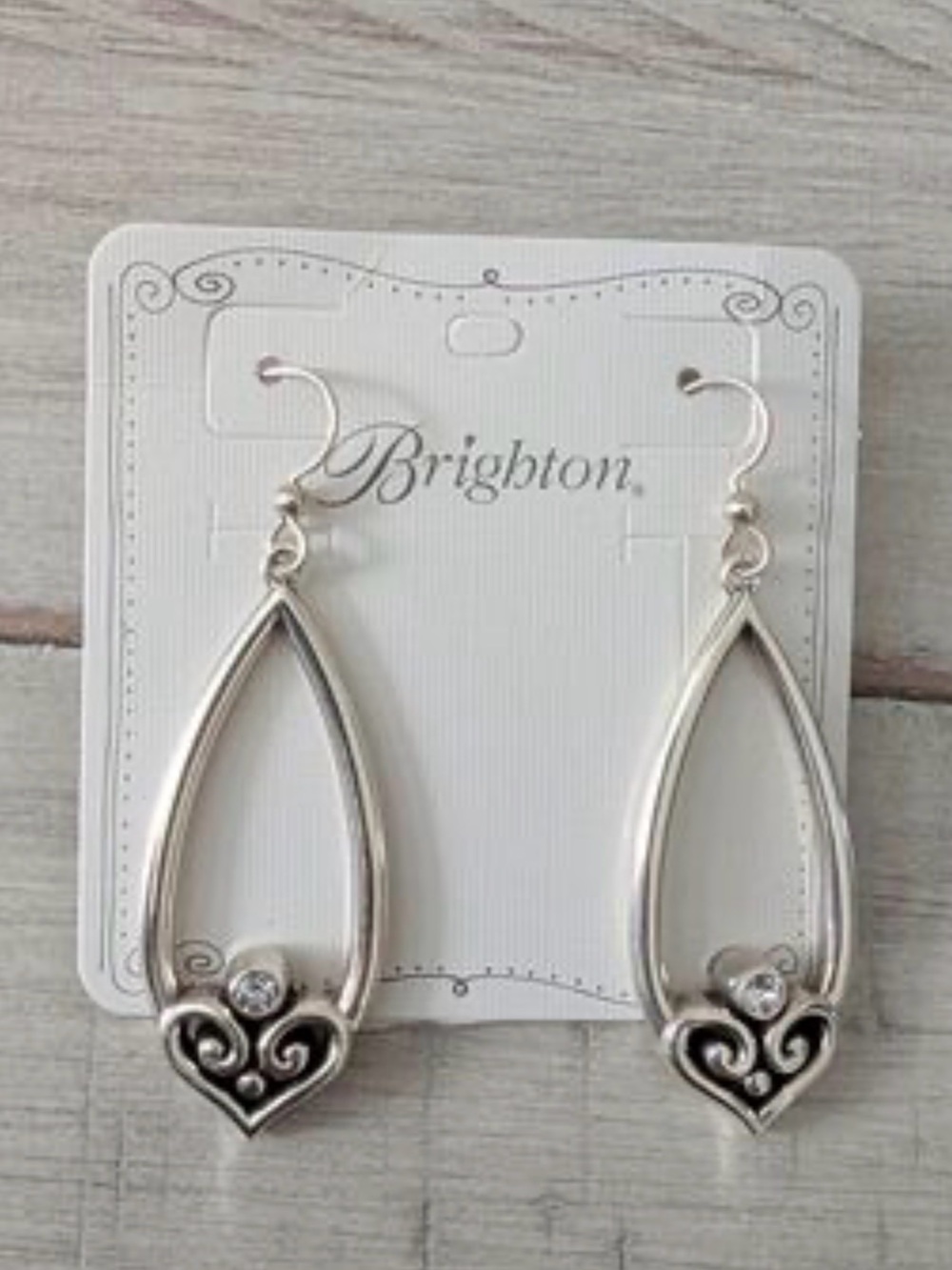 Alcazar Heart Teardrop French Wire Earrings